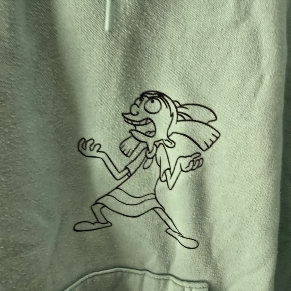 Mens Nickelodeon Sweatshirt Hey Arnold! Green Hoodie - Picture 3 of 7